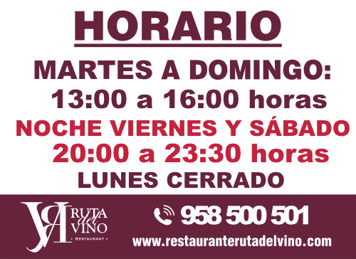 Horario Restaurante Ruta del Vino